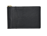 Money Clip Wallet Men - Full Grain Leather wallet - MC01 Oxhide Black