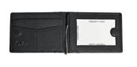 Money Clip Wallet Men - Full Grain Leather wallet - MC01 Oxhide Black