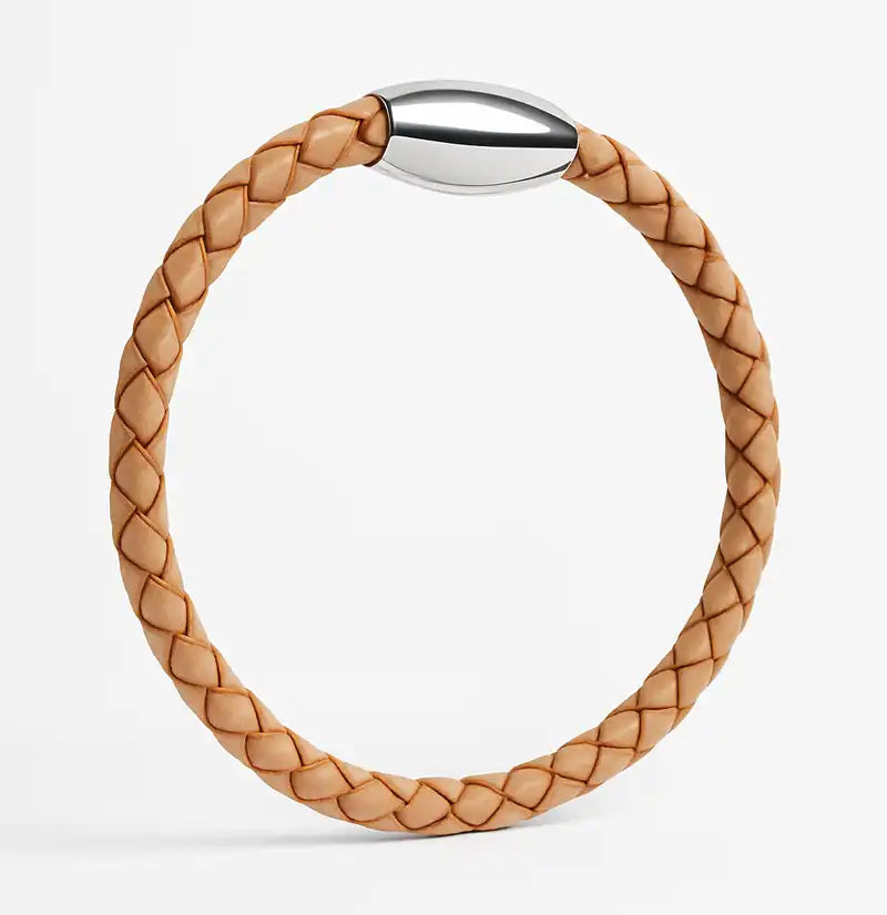 Natural braided leather bracelet 3mm – Oxhide