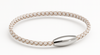 Oxhide Leather Bracelet Braided PEARL - Oxhide 3mm width