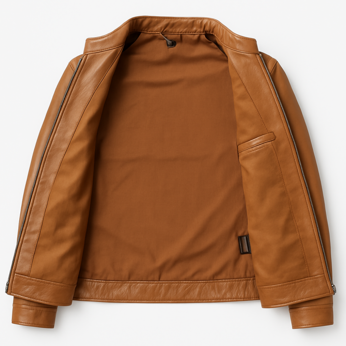 Real Leather Jacket Brown- Lamb skin Jacket- Jacket for Men- Oxhide RI56 BRN