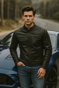 Real Leather Jacket Black- Lamb skin Jacket- Jacket for Men- Oxhide RI56