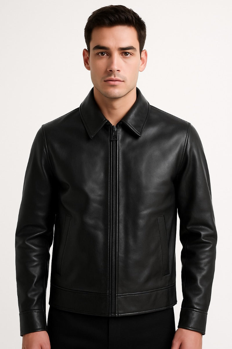 Real Leather Jacket Black- Lamb skin Jacket- Jacket for Men- Oxhide RI58