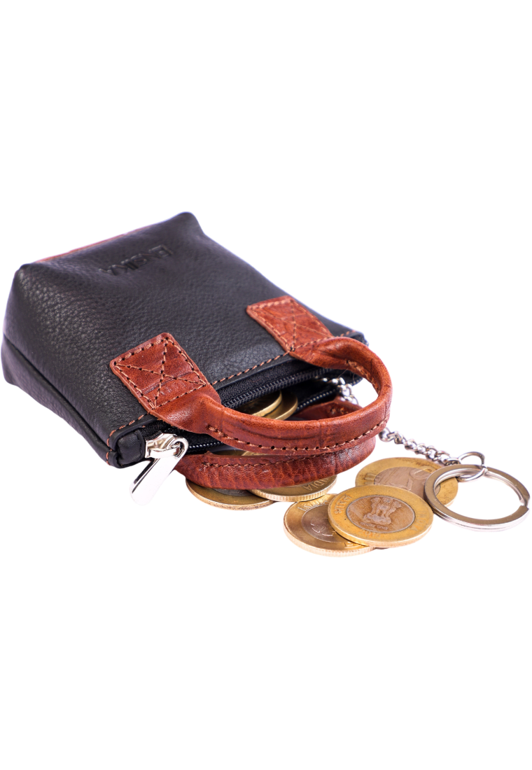 Oxhide Leather Coin Purse , Coin Pouch ,key pouch - SD10 Black