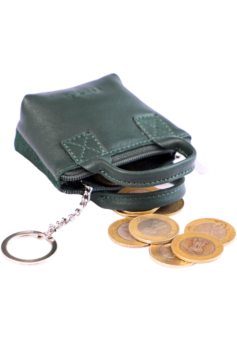Oxhide Leather Coin Purse , Coin Pouch ,key pouch - SD10 Green