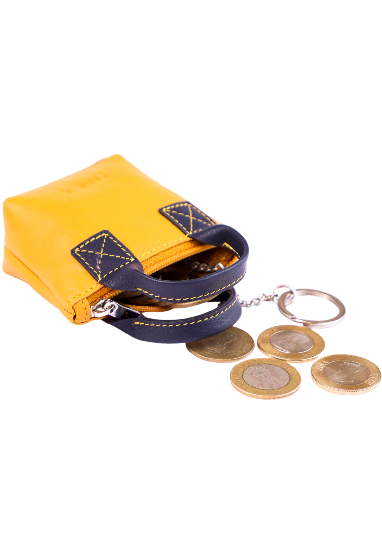 Oxhide Leather Coin Purse , Coin Pouch ,key pouch - SD10 Yellow