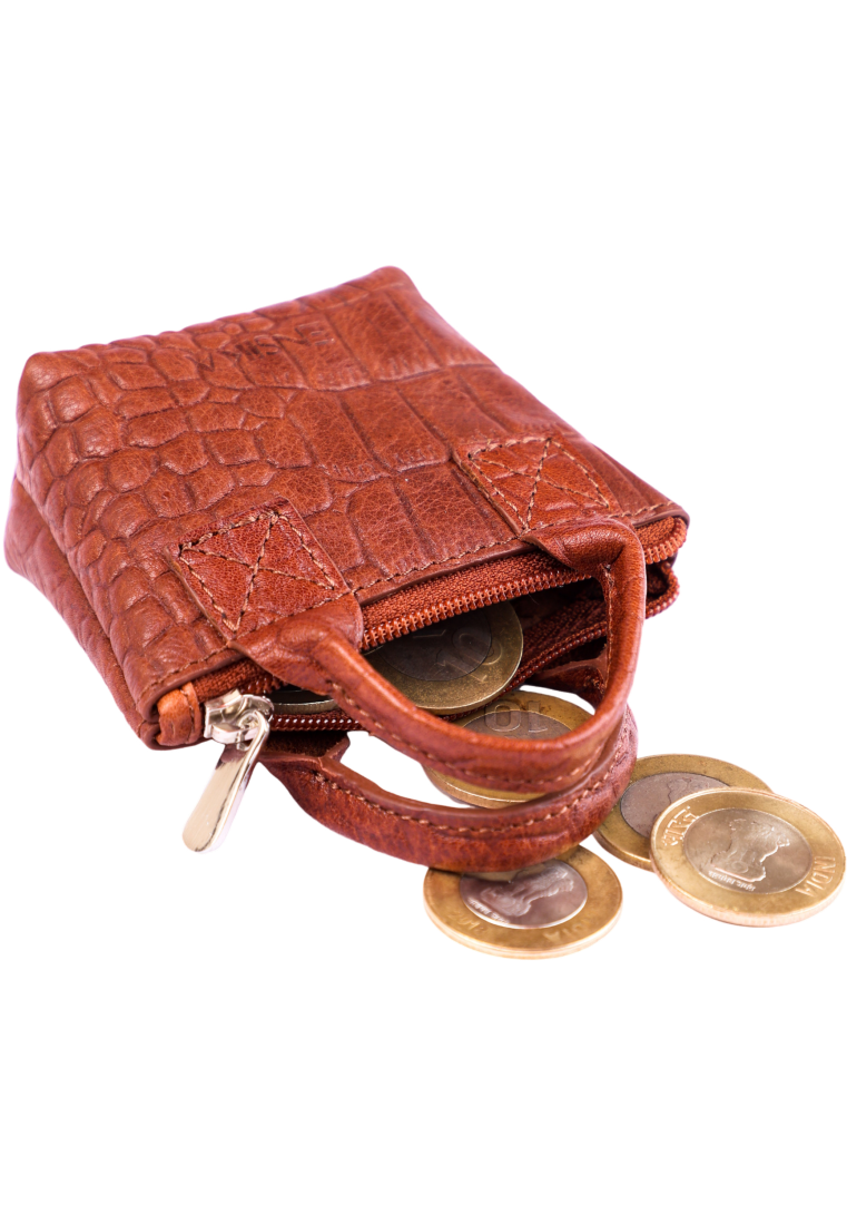Oxhide Leather Coin Purse , Coin Pouch ,key pouch - SD10 Brown