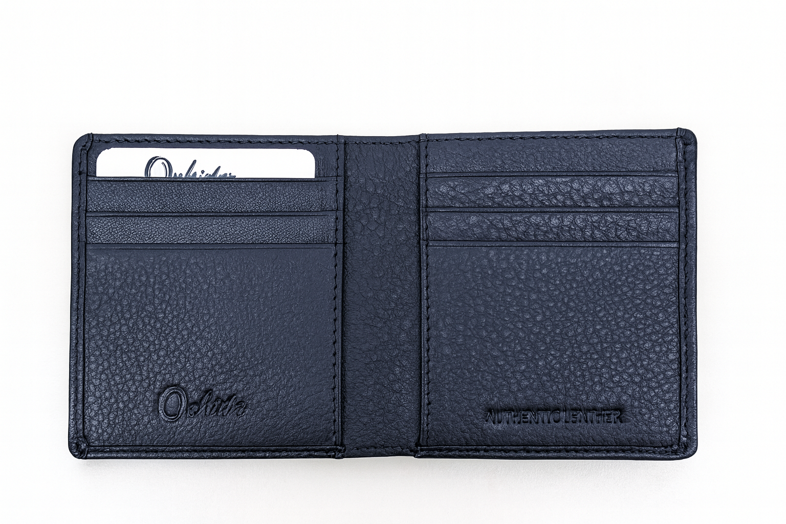 Oxhide Real leather slim black- minimalist wallet -SD11