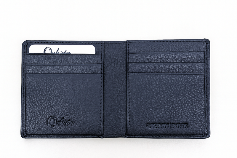 Oxhide Real leather slim black- minimalist wallet -SD11