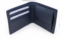 Wallet for Men with coin pouch-Minimalist Wallet -Full Grain Leather Wallet-Slim Wallet Blue- SD13 Oxhide