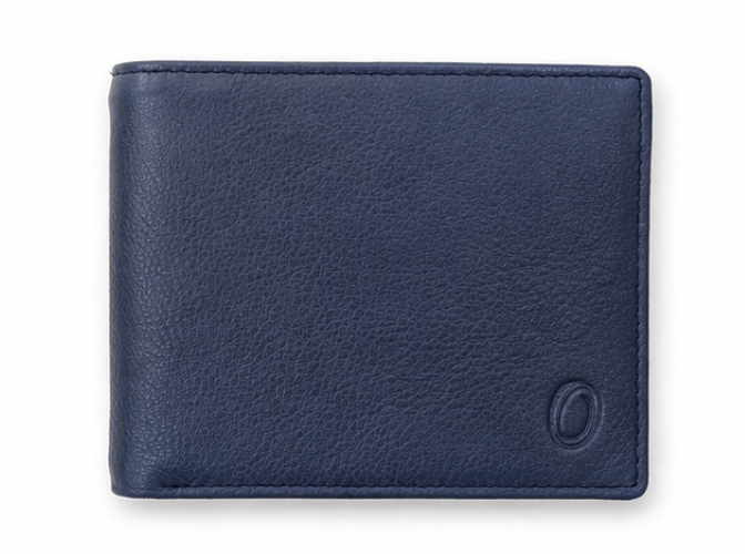 Wallet for Men with coin pouch-Minimalist Wallet -Full Grain Leather Wallet-Slim Wallet Blue- SD13 Oxhide