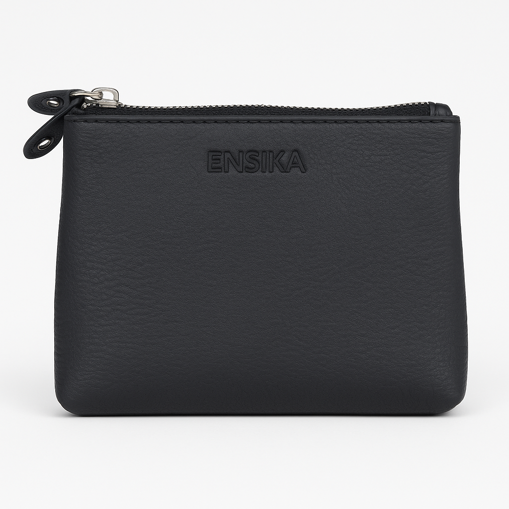 Oxhide Real Leather Coin Pouches Purses  Multi purpose Pouch Card Holder BLACK-SD17