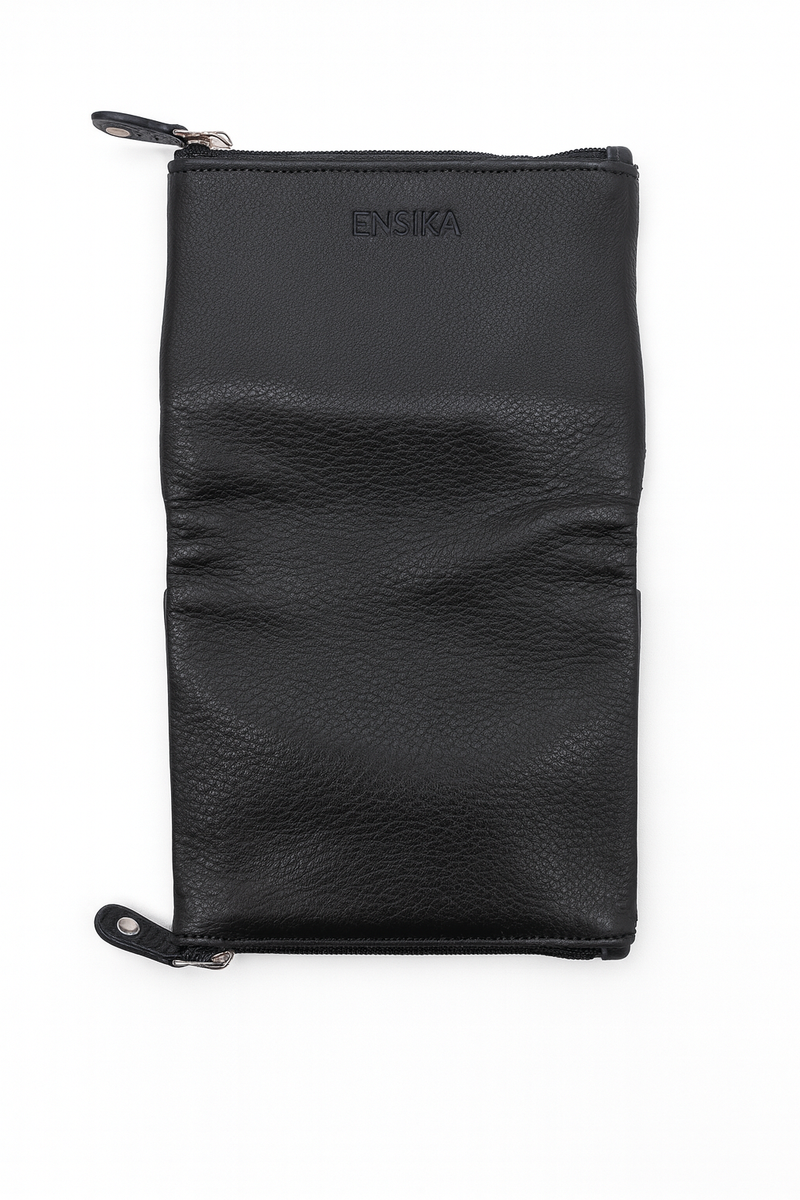 Oxhide Real Leather Coin Pouches Purses  Multi purpose Pouch Card Holder BLACK-SD17