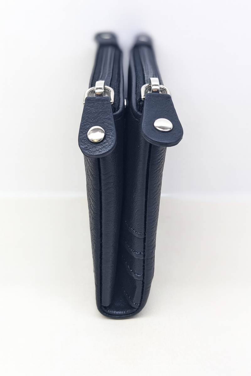 Oxhide Real Leather Coin Pouches Purses  Multi purpose Pouch Card Holder BLACK-SD17