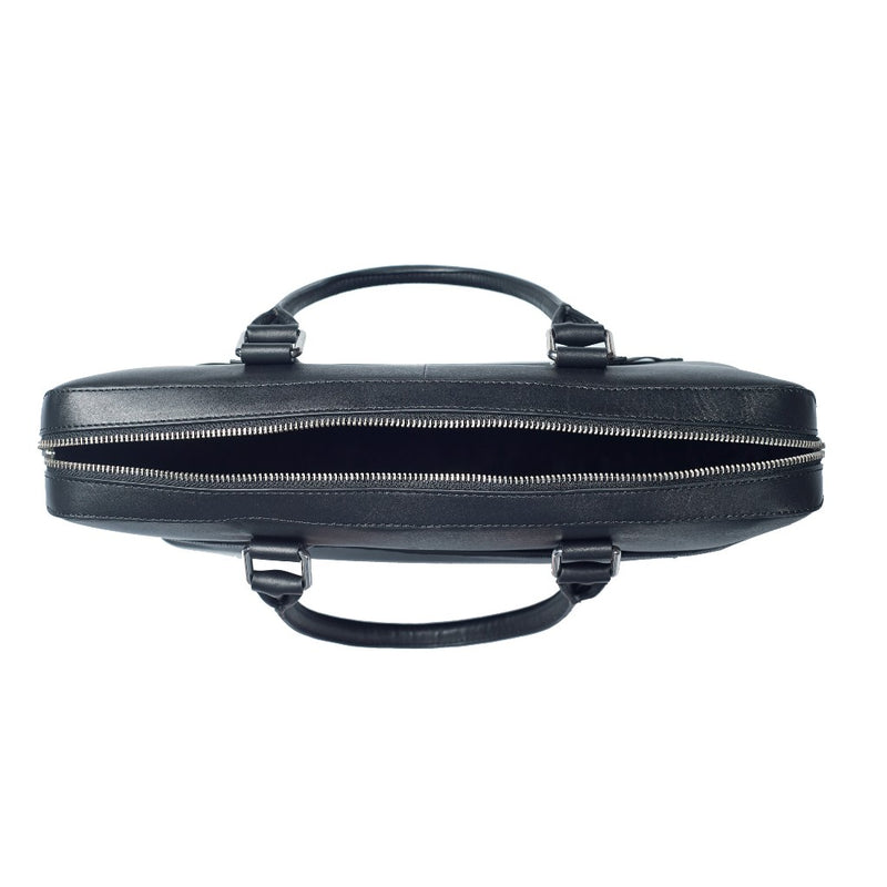 Black Mens Leather Laptop office Bag -Travel bag -Sling Bag- Executive Black Bag -Oxhide CR011