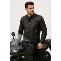 Real Leather Jacket Black- Lamb skin Jacket- Jacket for Men- Oxhide SMITH Black