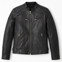 Real Leather Jacket Black- Lamb skin Jacket- Jacket for Men- Oxhide SMITH Black
