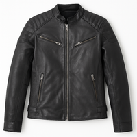 Real Leather Jacket Black- Lamb skin Jacket- Jacket for Men- Oxhide SMITH Black
