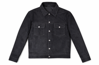 Real Leather Jacket Brown- Lamb skin Jacket- Jacket for Men- Oxhide Trucker suede Black
