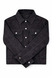 Real Leather Jacket Brown- Lamb skin Jacket- Jacket for Men- Oxhide Trucker suede Black
