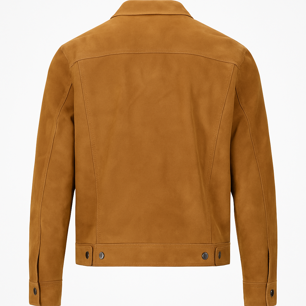 Real Leather Jacket Brown- Lamb skin Jacket- Jacket for Men- Oxhide Trucker suede