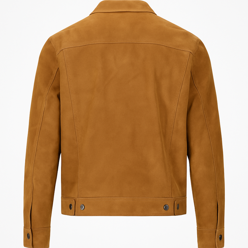 Real Leather Jacket Brown- Lamb skin Jacket- Jacket for Men- Oxhide Trucker suede