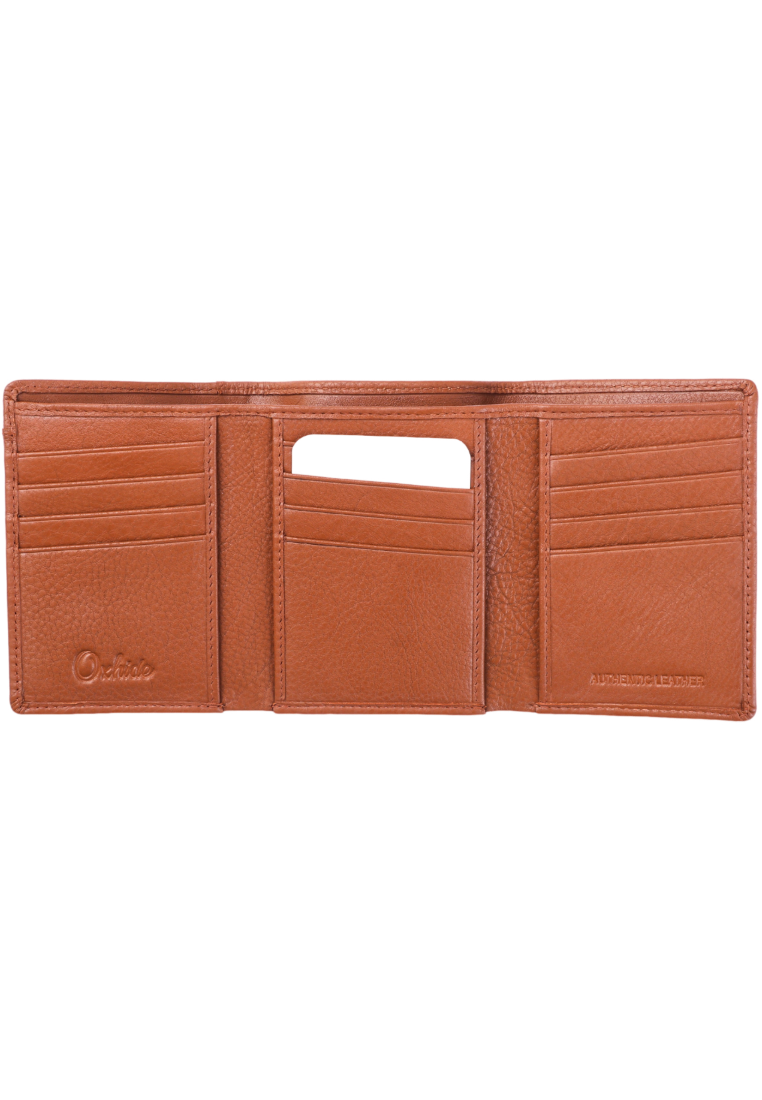 Trifold Wallet Men - Genuine Leather Wallet - Brown Wallet - Compact Wallet - 4199 Oxhide