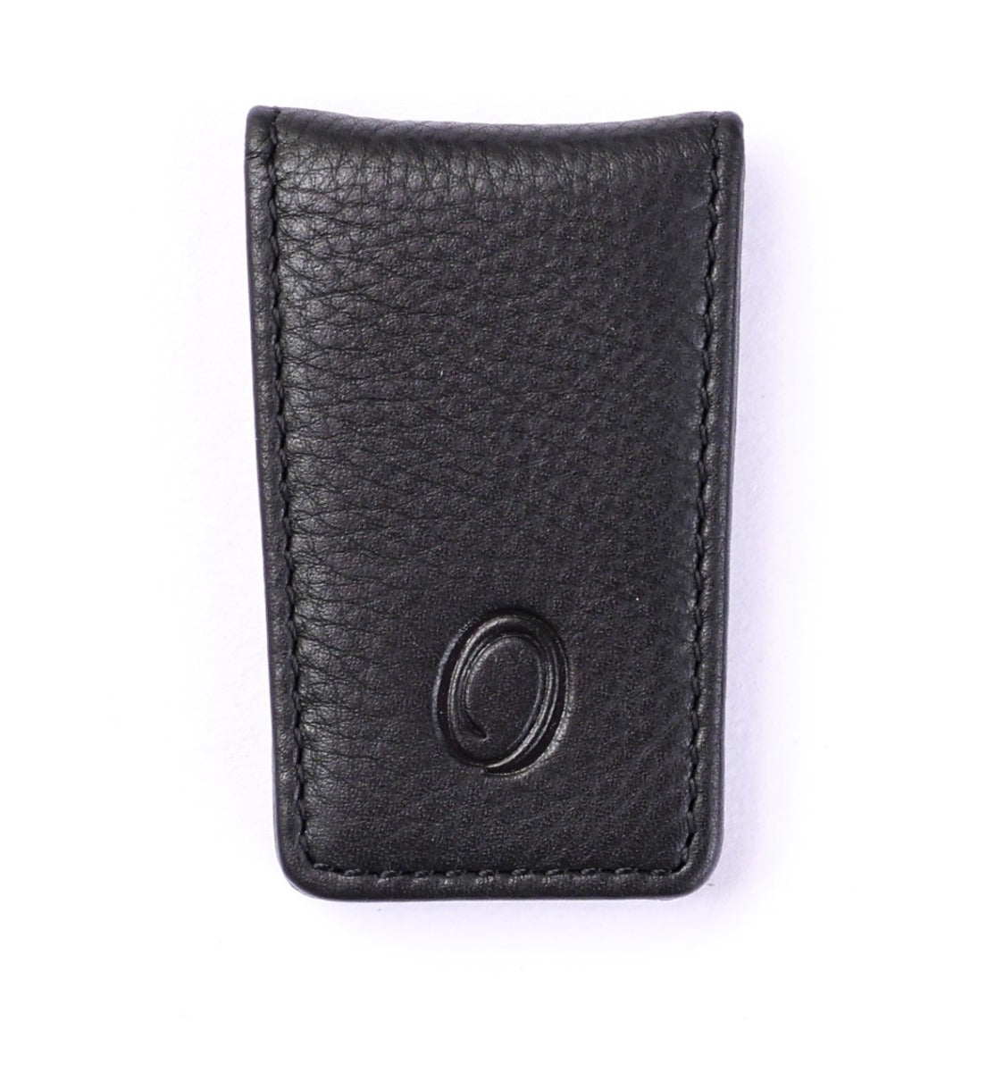 Slim Money Clip for Men and Women  - Full Grain Leather money clip - ER07 Oxhide Black