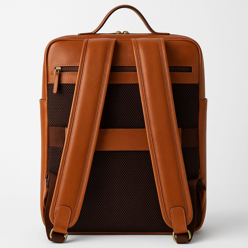 Leather Backpack - Full Grain Leather Backpack - Leather Rucksack - Leather Laptop Backpack for Men - Backpack Vintage Oil Leather Brown - Oxhide Small Adventure VIN1003