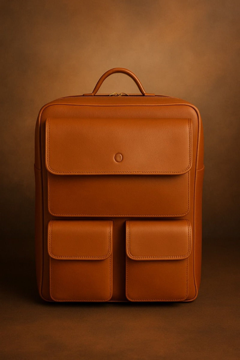 Leather Backpack - Full Grain Leather Backpack - Leather Rucksack - Leather Laptop Backpack for Men - Backpack Vintage Oil Leather Brown - Oxhide Small Adventure VIN1003