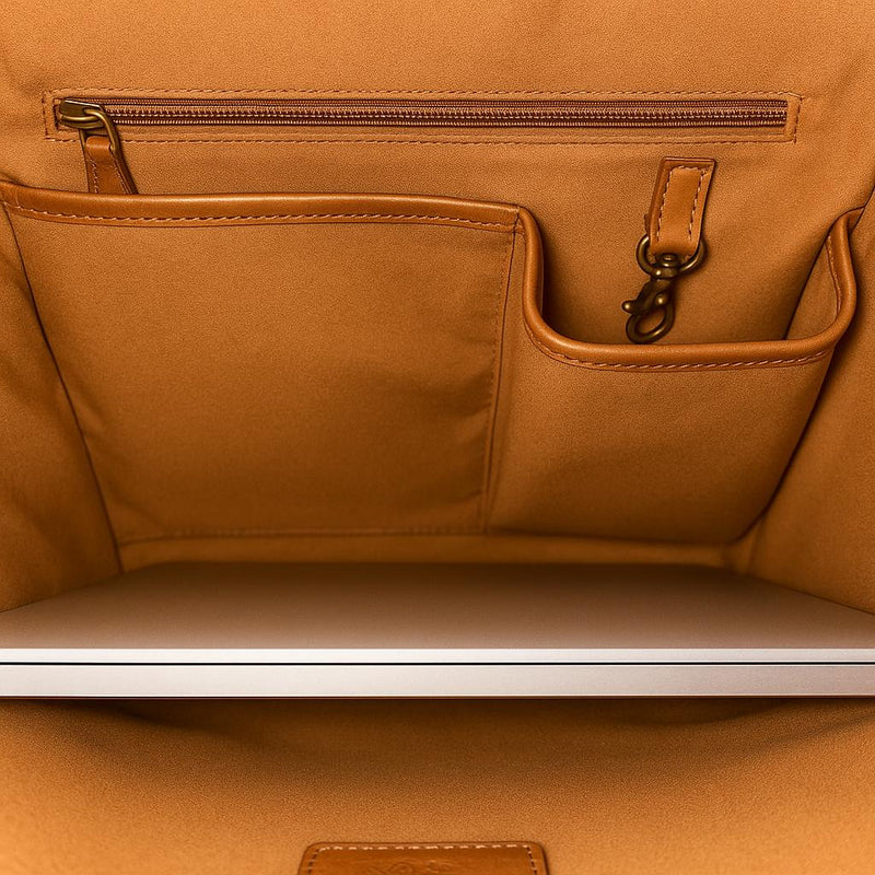 Leather Backpack - Full Grain Leather Backpack - Leather Rucksack - Leather Laptop Backpack for Men - Backpack Vintage Oil Leather Brown - Oxhide Small Adventure VIN1003