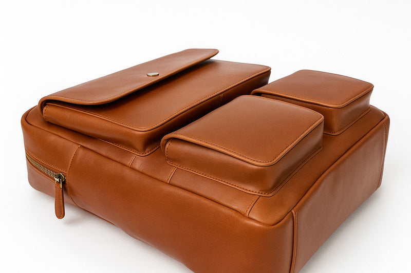 Leather Backpack - Full Grain Leather Backpack - Leather Rucksack - Leather Laptop Backpack for Men - Backpack Vintage Oil Leather Brown - Oxhide Small Adventure VIN1003