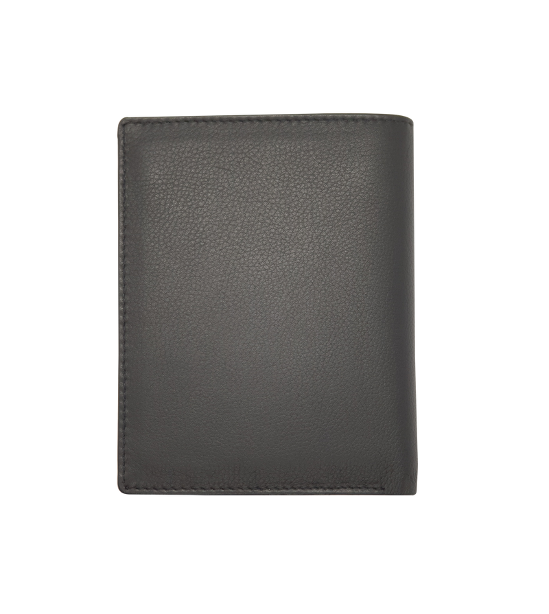 Oxhide Wallet Black with Vertical  Zipper- Oxhide J0011 BLK