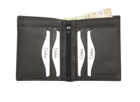 Oxhide Wallet Black with Vertical  Zipper- Oxhide J0011 BLK