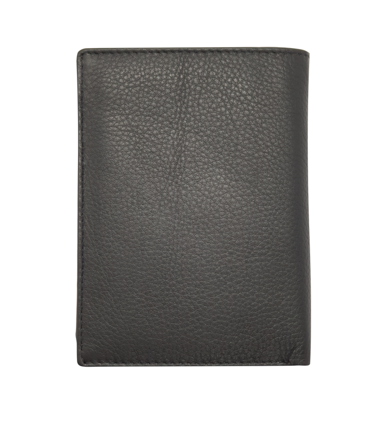 Leather Wallet Men with Coin Pouch - Black Wallet - Bifold Wallet - Full Grain Leather Wallet - J0007 Oxhide