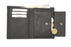 Leather Wallet Men with Coin Pouch - Black Wallet - Bifold Wallet - Full Grain Leather Wallet - J0007 Oxhide