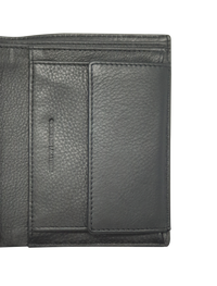 Leather Wallet Men with Coin Pouch - Black Wallet - Bifold Wallet - Full Grain Leather Wallet - J0007 Oxhide