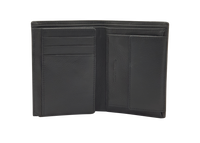 Leather Wallet Men with Coin Pouch - Black Wallet - Bifold Wallet - Full Grain Leather Wallet - J0007 Oxhide