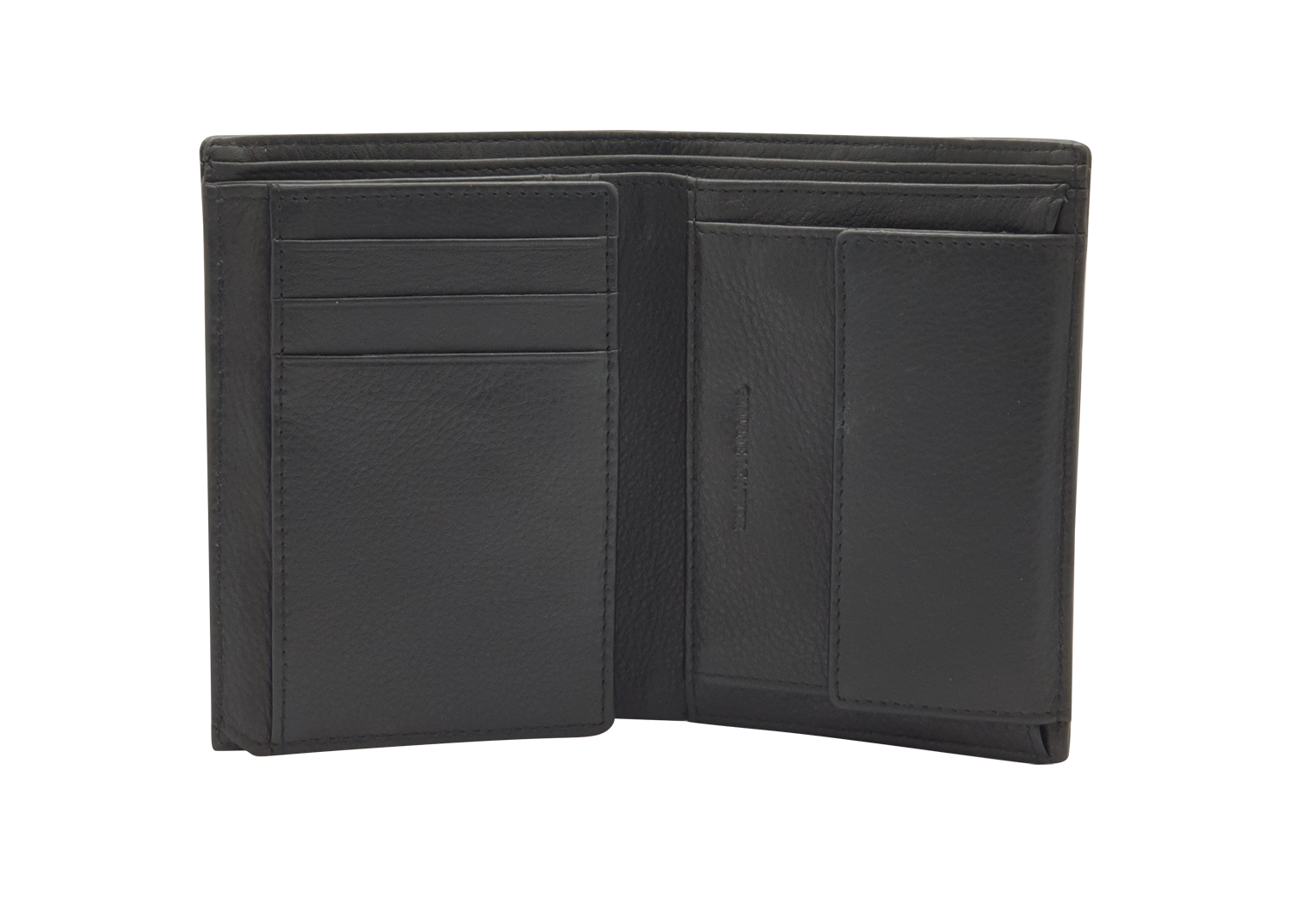 Leather Wallet Men with Coin Pouch - Black Wallet - Bifold Wallet - Full Grain Leather Wallet - J0007 Oxhide