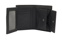 Leather Wallet Men with Coin Pouch - Black Wallet - Bifold Wallet - Full Grain Leather Wallet - J0007 Oxhide
