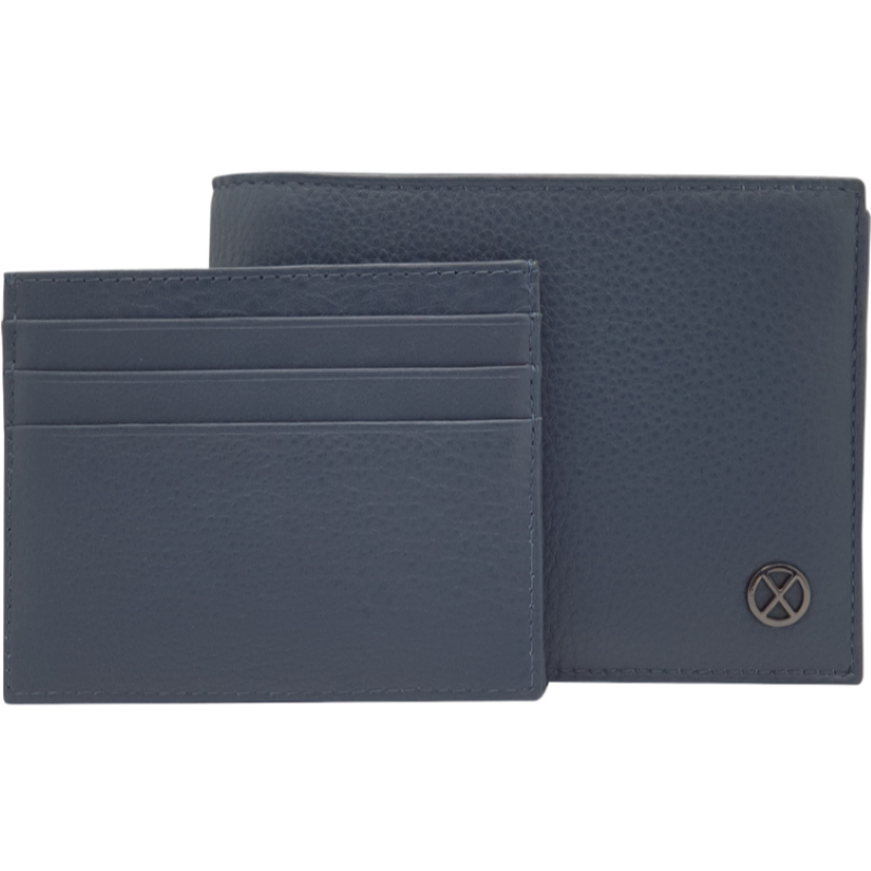 Leather Wallet for Men - First Layer Leather Wallet - Bifold Wallet- Blue Wallet - J0004 Oxhide