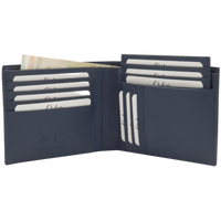 Leather Wallet for Men - First Layer Leather Wallet - Bifold Wallet- Blue Wallet - J0004 Oxhide