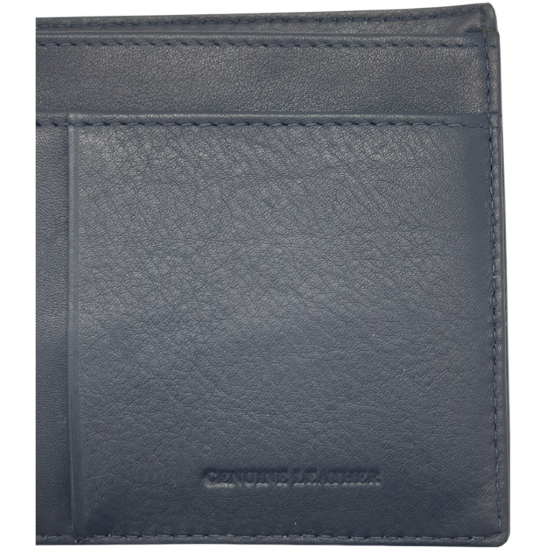 Leather Wallet for Men - First Layer Leather Wallet - Bifold Wallet- Blue Wallet - J0004 Oxhide
