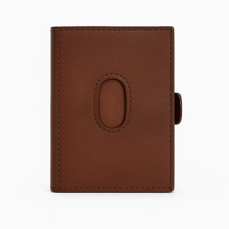 Oxhide Compact wallet in Vintage Leather in Brown colour-OXHIDE J0085 BROWN